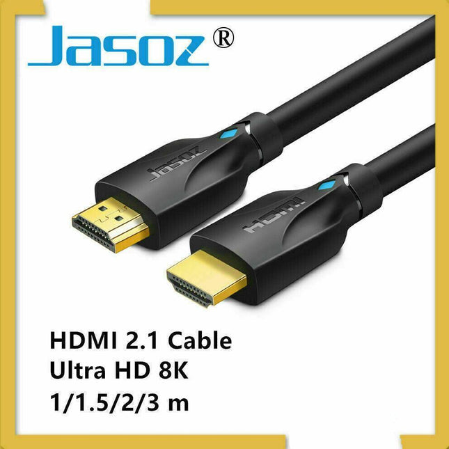 JASOZ 8K Ultra HD Premium HDMI Cable V2.1 3D High Speed Braided Ethernet 1 2 3m - Aimall