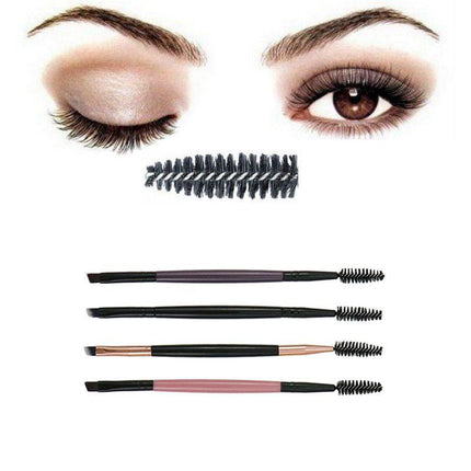 Eyebrow Brush Dual-ended Duo Brow Eyeliner Angled Cut Spoolie Brush Makeup Tools - Aimall