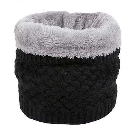 Neck Warmer Tube Winter Knitted Scarf Thermal Fleece Thicken Chunky Unisex Snood - Aimall