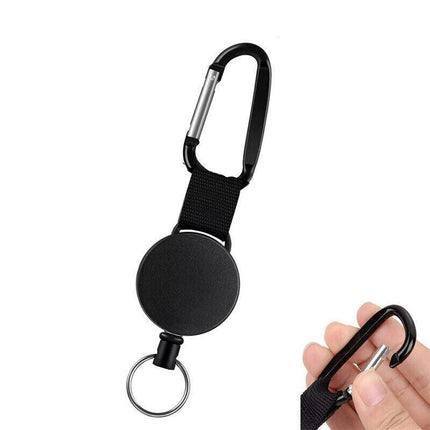 2 X Retractable Stainless Steel Keyring Pull Ring Key Chain Recoil Heavy Duty AU - Aimall