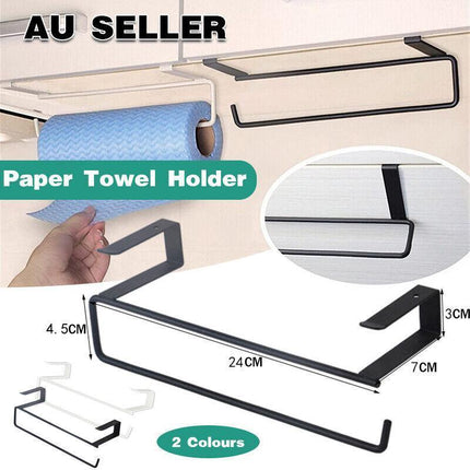 Paper Towel Holder Hanger Rack Under Cabinet Roll Cup Kitchen Shelf Organizer - Aimall