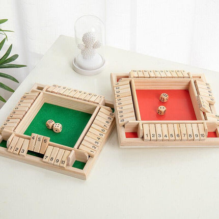 Shut the Box Game Wooden Board Number Drinking Dice Toy Family Traditional AU DM - Aimall