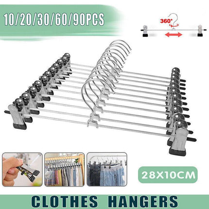 Metal Clip Hangers Trouser Skirt Coat Pants Bulk Clothes Clothing Coathangers AU - Aimall