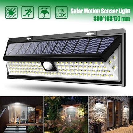 118 LED Solar Motion Sensor Light Security Outdoor Lamp Floodlight Garden IP65 - Aimall