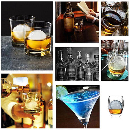 2x 4 Large Ice Ball Maker Cube Tray Big Silicone Mold Sphere Whiskey Round Mould - Aimall