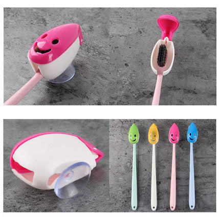 4PCS Toothbrush Cover Rack Holder Gripping Smile Face Suction Stand Mount Wall - Aimall