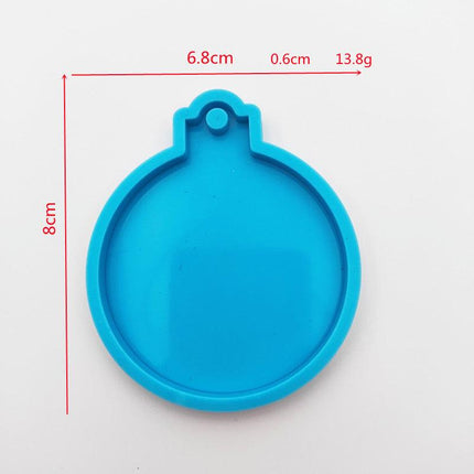 12PCS Christmas Bauble Silicone Mould Resin Mold Plain Round Circle DIY Crafts - Aimall