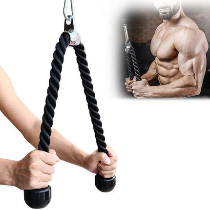 TRICEP ROPE GYM CABLE ATTACHMENT SINGLE HANDLE ROW BAR HOME GYM FITNESS DIP - Aimall