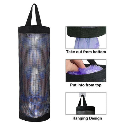 Hanging Holder Tash Mesh Storage Organizer Garbage Bags Plastic Bag Dispenser AU - Aimall