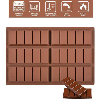 Chocolate Mould Bar Break Apart Choc Block Ice Tray Silicone Cake Bake Cook Mold - Aimall