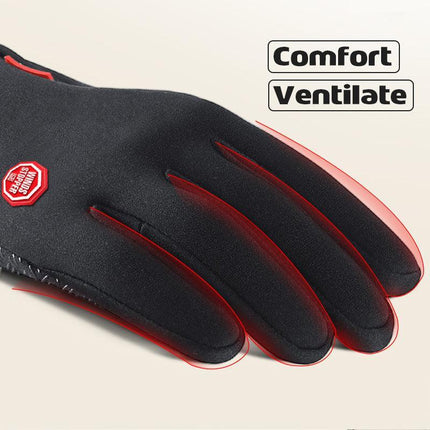 Bike Cycling Gloves Touch Waterproof Full Finger Winter Fitness Delivery Warehou - Aimall