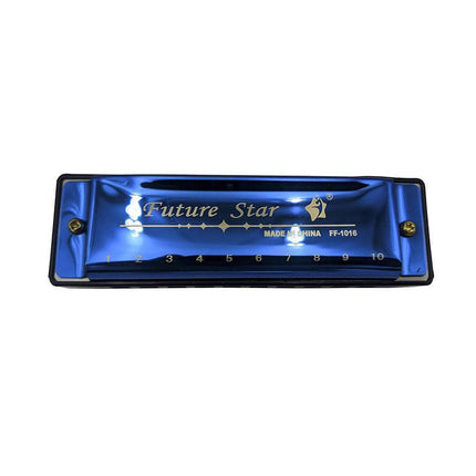 Harmonica 10 Holes Key of C Blue Blues Harp Stainless Steel Brass Harmonica AU - Aimall