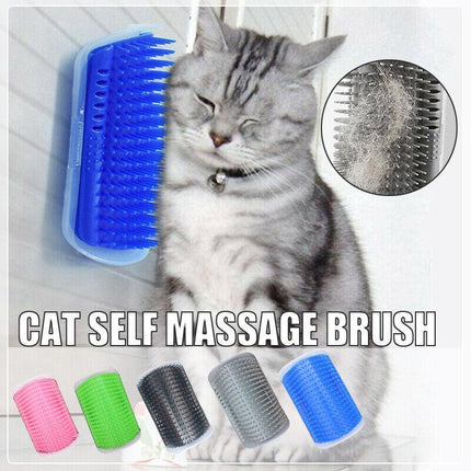 Pet Cat Self Massage Brush Comb Scratcher Wall Corner Self Groomer Grooming Toys - Aimall