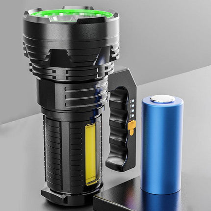 Robust USB Rechargeable LED Flashlight in use.