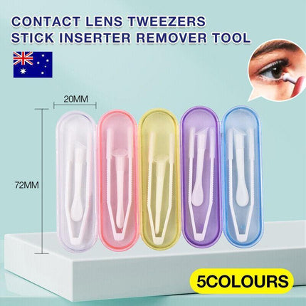 Contact Lens Tweezers Stick Inserter Remover Tool Kit Tip Storage Case Box Set - Aimall