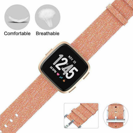 Replacement Band For Fitbit Versa 2 Fabric Canvas Watch Strap Wristband - Aimall