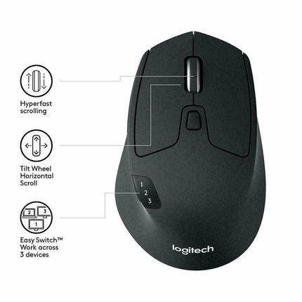 Logitech M720 Triathlon Multi-Device Wireless Mouse Usb Optical Sensor Mouse Au Aimall