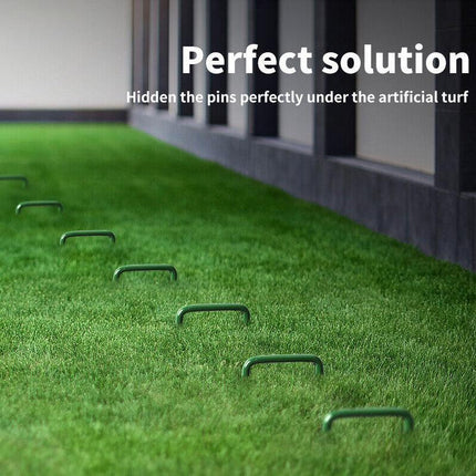 Marlow 50PCS Synthetic Artificial Grass Turf Pins Pegs U Fastening Lawn Weed Mat - Aimall