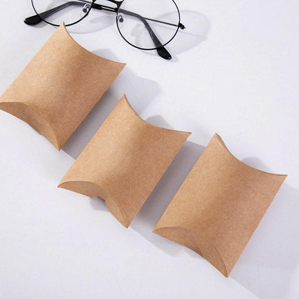 50pcs Xmas Candy Gift Box Bag Pillow Favor Kraft Paper Favour Gift Wedding Party - Aimall