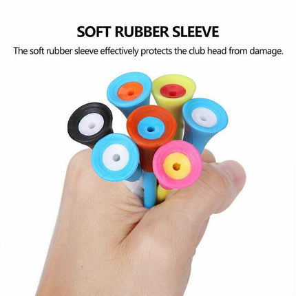 100Pack 83mm Golf Tees Multi Color Plastic With Rubber Cushion AU - Aimall