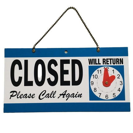Open - Closed Will Return Sign Business Shop Door Restaurant Hand Crafted Clock - Aimall
