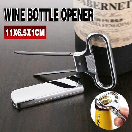 Wine Bottle Opener Cork Puller Damaged Cork Remover Chrome Sheath AU Stock - Aimall