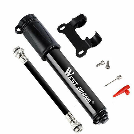 Aluminium MINI BICYCLE AIR PUMP Bike Hand Ball Inflator Portable Cycling Tyre AU - Aimall