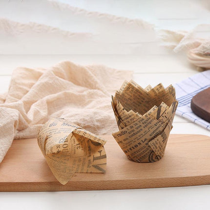 CAFE STYLE MUFFIN CASES WRAPPERS LINERS CUPS NEWSPRINT P50 300/PC - PATTY PANS - Aimall