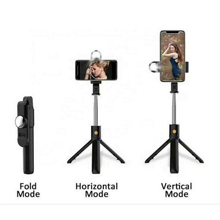 6 In 1 Wireless Bluetooth Selfie Stick Tripod Real-Time Broadcast Remote Control - Aimall