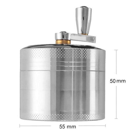 4-layer Smoke Grinder Aluminum Herb Grinders Hand Crank Herbal Tobacco Grinders - Aimall