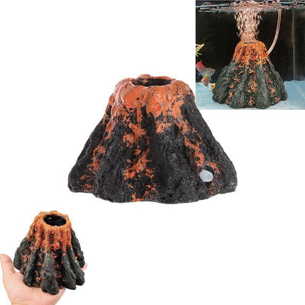 Aquarium Ornament Decoration Fish Tank Air Bubble Stone Volcano Shape Rockery AU - Aimall