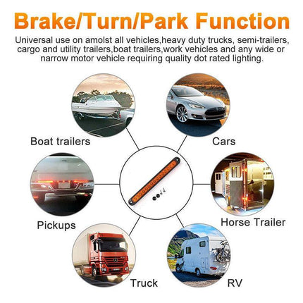 2x 15 LED Tail Light Trailer Truck Caravan UTE Reverse Bar Light Ultra-Slim Lamp - Aimall