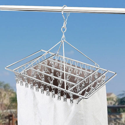 30/40/55 Pegs Stainless Steel Laundry Sock Underwear Clothes Dryer Rack Hanger - Aimall