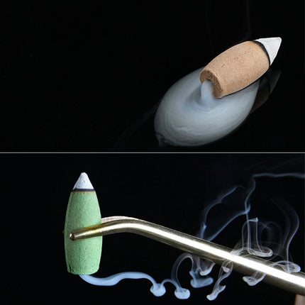 Ceramic Backflow Waterfall Smoke Incense Burner Censer Holder Gifts 100 Cones AU - Aimall