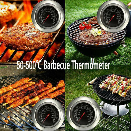 Latest Stainless Steel BBQ Smoker Grill Thermometer Temperature Gauge 50-500℃ AU - Aimall