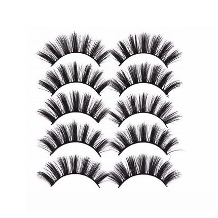 5 Pairs 3D Thick Mink Fake False Eyelashes Natural Long Wispy Makeup Lashes AU - Aimall