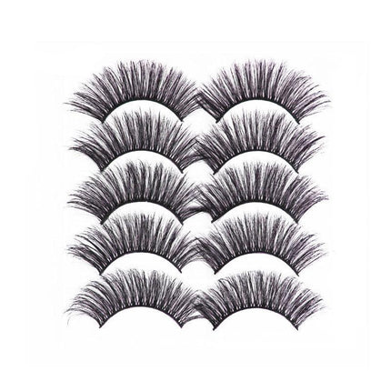 5 Pairs 3D Thick Mink Fake False Eyelashes Natural Long Wispy Makeup Lashes AU - Aimall