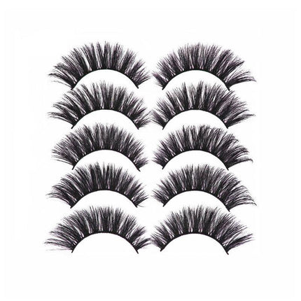 5 Pairs 3D Thick Mink Fake False Eyelashes Natural Long Wispy Makeup Lashes AU - Aimall