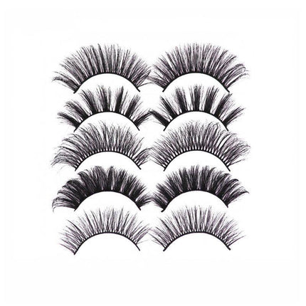 5 Pairs 3D Thick Mink Fake False Eyelashes Natural Long Wispy Makeup Lashes AU - Aimall