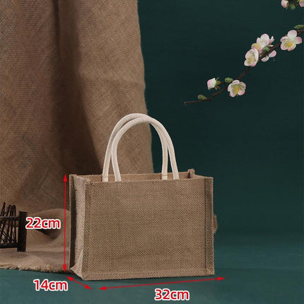 Burlap Tote Bags Blank Jute Beach Shopping Handbag Gift Bags with Handle AU SELL - Aimall