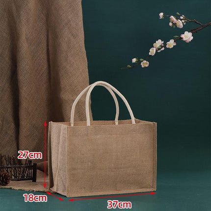 Burlap Tote Bags Blank Jute Beach Shopping Handbag Gift Bags with Handle AU SELL - Aimall