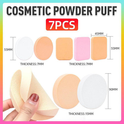7PCS Puff Air-Cushion Makeup Sponge Smooth Puff Beauty Tools Wet Dry Dual Use AU - Aimall