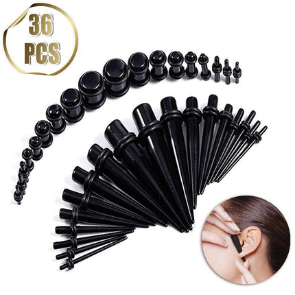 36pcs Ear Stretching Kit Plug Set Stretch Ear Taper Stretcher Expander Tapers AU - Aimall
