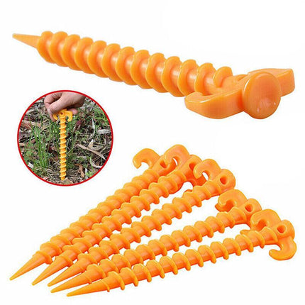 10X Screw Tent Pegs Ground Stakes Spiral Nails Plastic Tarp Outdoor Camping AU - Aimall