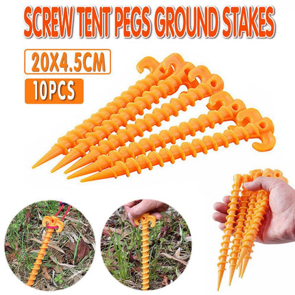 10X Screw Tent Pegs Ground Stakes Spiral Nails Plastic Tarp Outdoor Camping AU - Aimall