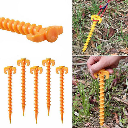 10X Screw Tent Pegs Ground Stakes Spiral Nails Plastic Tarp Outdoor Camping AU - Aimall