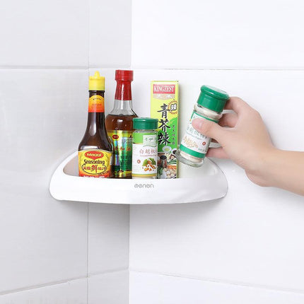 Bathroom Triangular Corner Bath Storage Holder Shelf Organizer Rack Shower Tray - Aimall