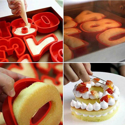 10" Large Silicone 0-9 Number Cake Tin Mould Birthday Party Baking Mold Tool AU - Aimall