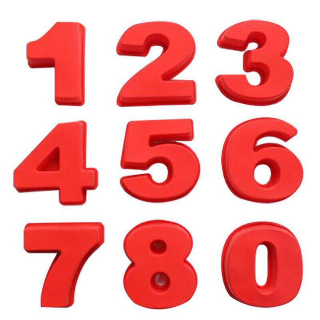 10" Large Silicone 0-9 Number Cake Tin Mould Birthday Party Baking Mold Tool AU - Aimall