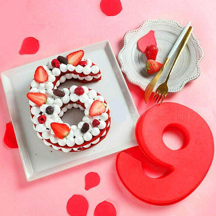 10" Large Silicone 0-9 Number Cake Tin Mould Birthday Party Baking Mold Tool AU - Aimall